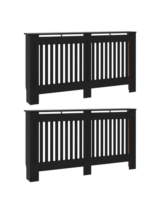 Radiatora vāks 2 pcs melna 152 x 19 x 81.5 cm inženierijas koks