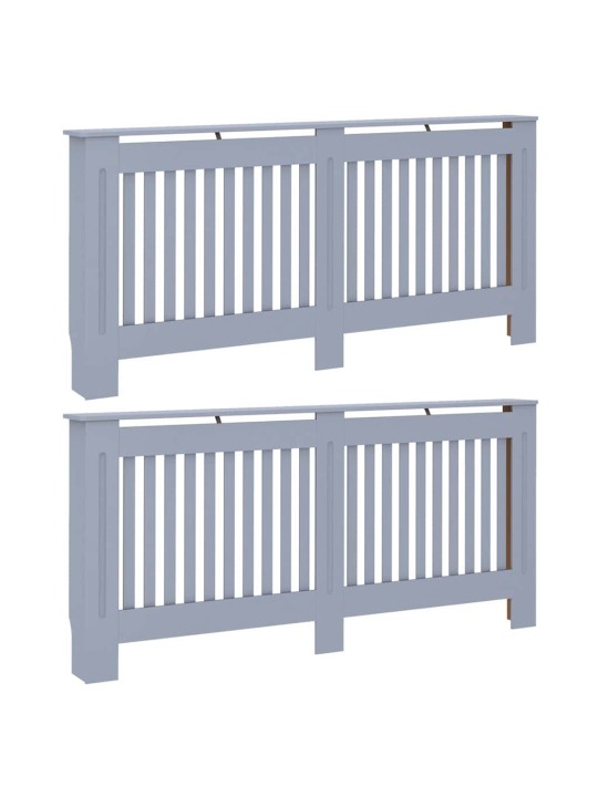 Radiatora vāks 2 pcs pelēka 172 x 19 x 81.5 cm