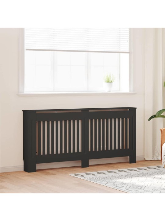 Radiatora vāks 2 pcs melna 172 x 19 x 81.5 cm inženierijas koks