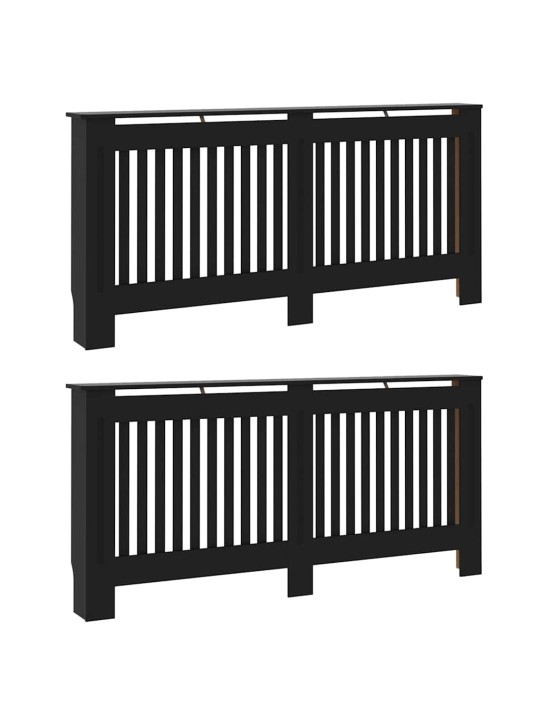 Radiatora vāks 2 pcs melna 172 x 19 x 81.5 cm inženierijas koks