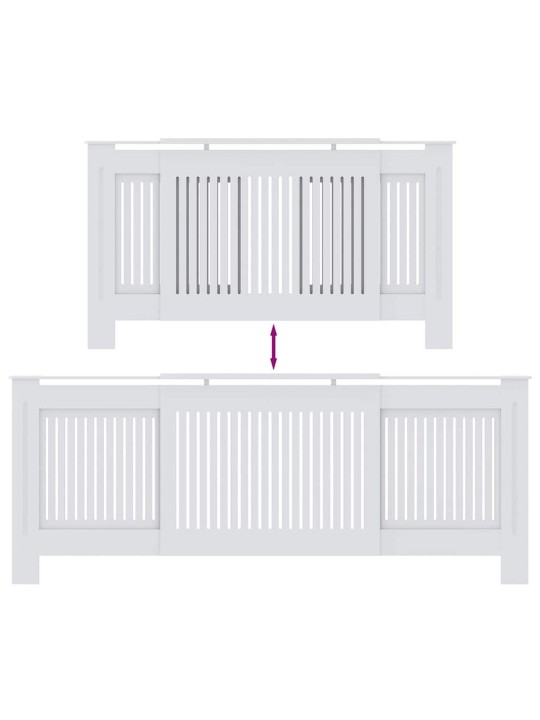 Radiatora vāks 2 pcs balts (142-205) x 20.5 x 81.5 cm