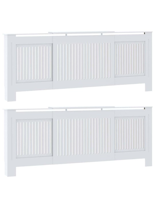 Radiatora vāks 2 pcs balts (142-205) x 20.5 x 81.5 cm