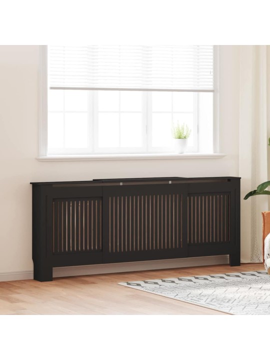 Radiatora vāks 2 pcs melna (142-205) x 20.5 x 81.5 cm
