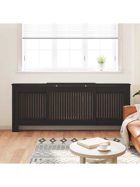 Radiatora vāks 2 pcs melna (142-205) x 20.5 x 81.5 cm