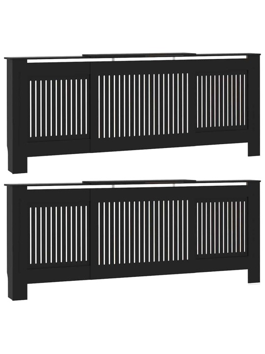Radiatora vāks 2 pcs melna (142-205) x 20.5 x 81.5 cm