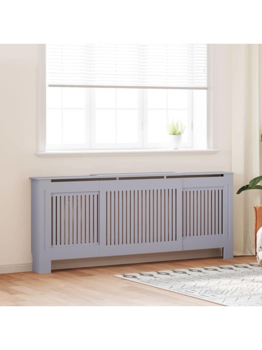 Radiatora vāks 2 pcs pelēka (142-205) x 20.5 x 81.5 cm