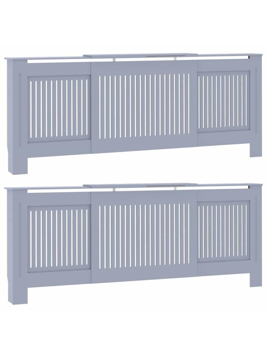 Radiatora vāks 2 pcs pelēka (142-205) x 20.5 x 81.5 cm