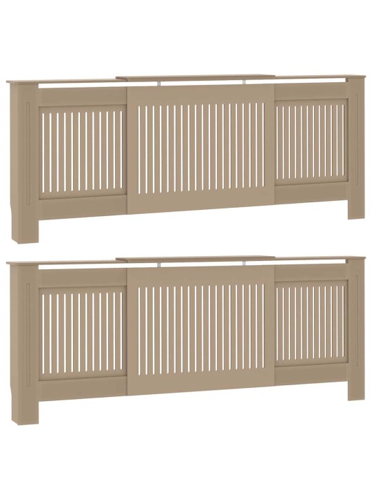 Radiatora vāks 2 pcs brūna (142-205) x 20.5 x 81.5 cm