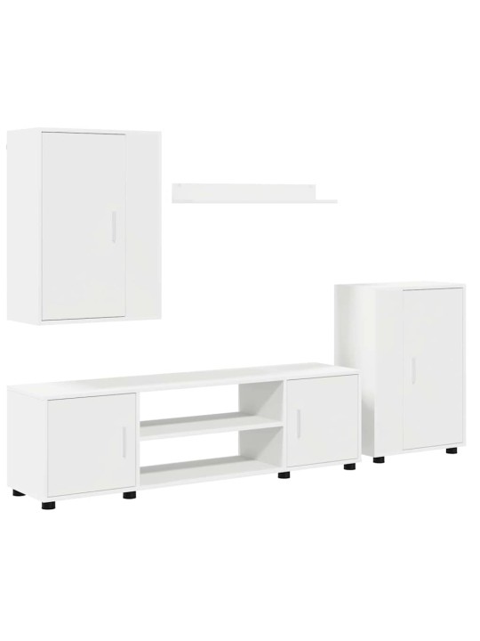 4 gabalu tv skapja komplekts 4 pcs balta inženierijas koks