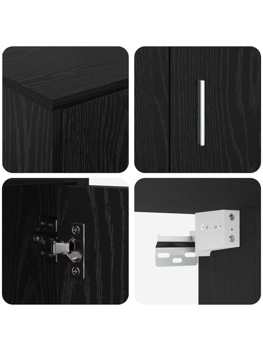4 gabalu tv skapja komplekts 4 pcs melns ozols