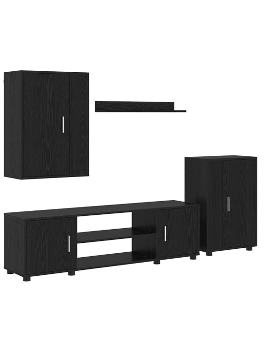 4 gabalu tv skapja komplekts 4 pcs melns ozols