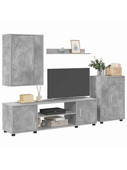 4 gabalu tv skapja komplekts 4 pcs betona pelēka