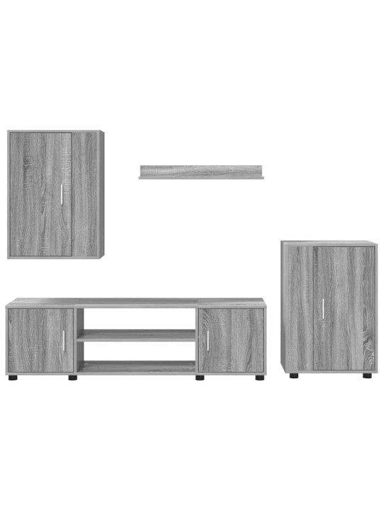 4 gabalu tv skapja komplekts 4 pcs pelēka sonomas ozola