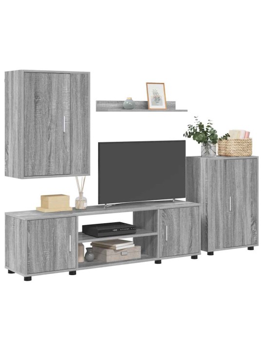4 gabalu tv skapja komplekts 4 pcs pelēka sonomas ozola