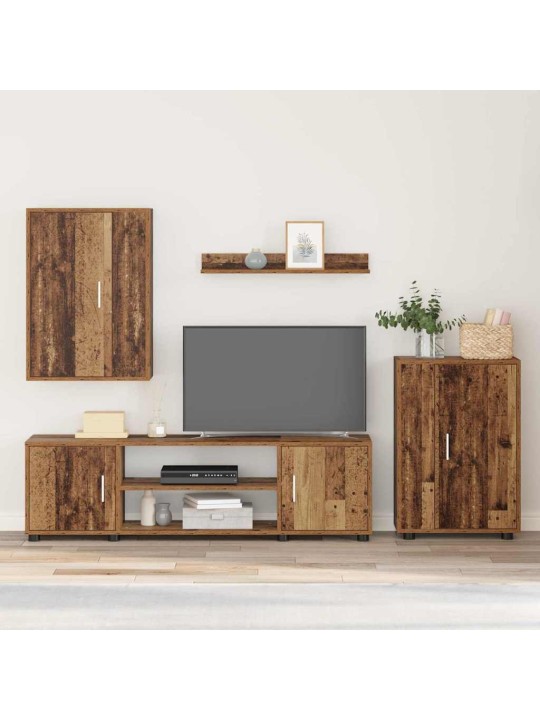 4 gabalu tv skapja komplekts 4 pcs veca koka inženierijas koks