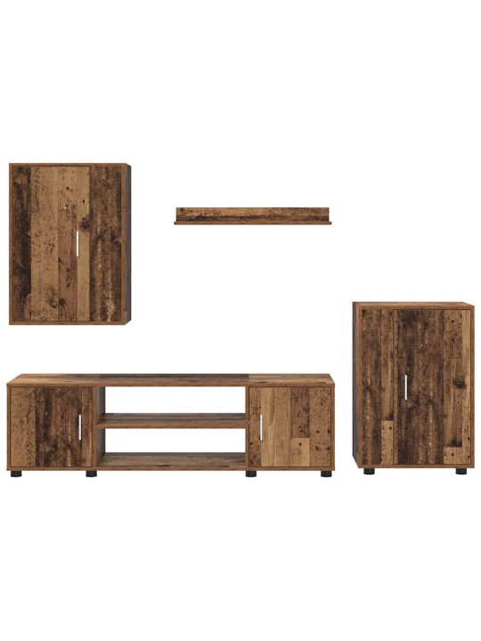 4 gabalu tv skapja komplekts 4 pcs veca koka inženierijas koks
