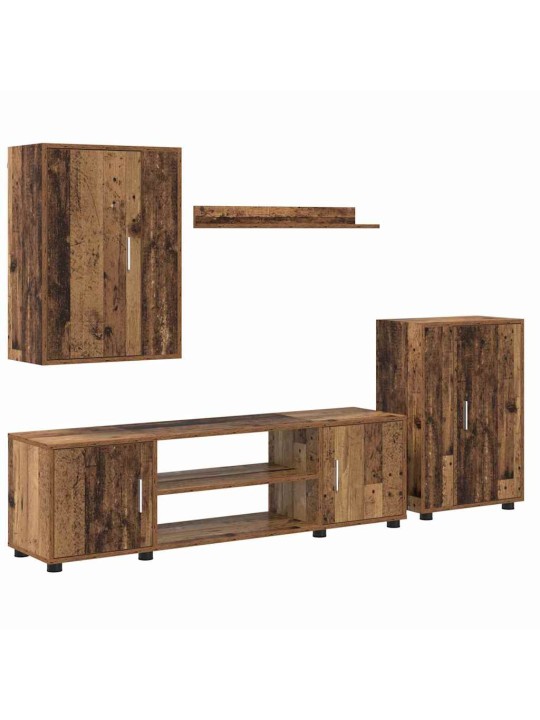 4 gabalu tv skapja komplekts 4 pcs veca koka inženierijas koks