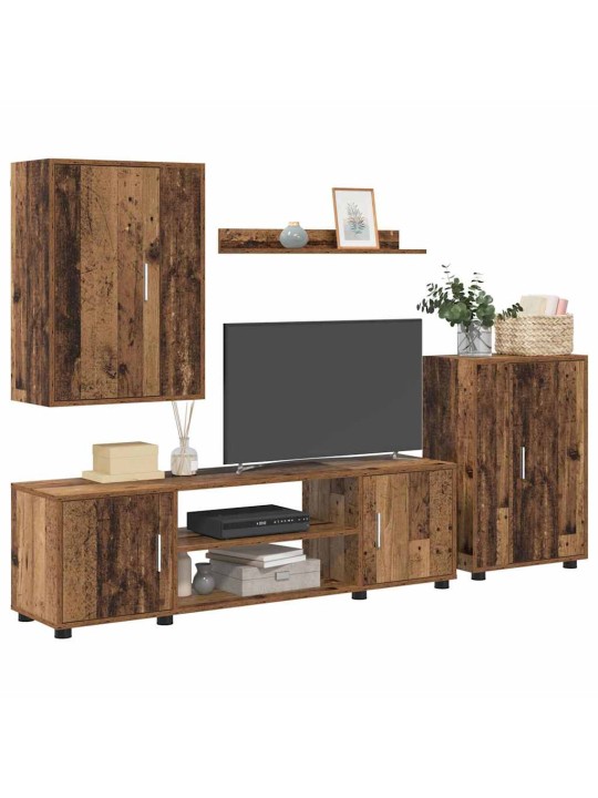 4 gabalu tv skapja komplekts 4 pcs veca koka inženierijas koks