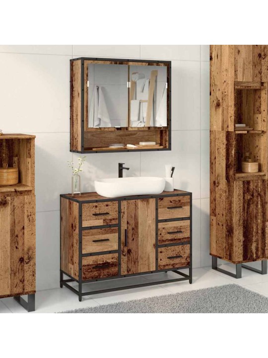 Vannas istabas mēbeļu komplekts 2 pcs vecs koks 80 x 33 x 60 cm