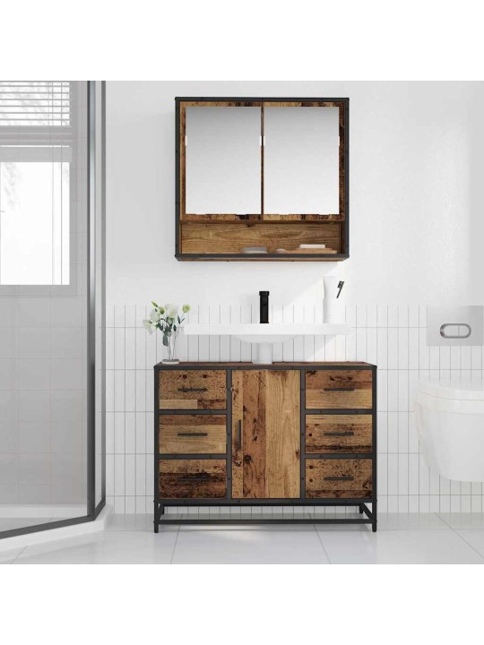 Vannas istabas mēbeļu komplekts 2 pcs vecs koks 80 x 33 x 60 cm