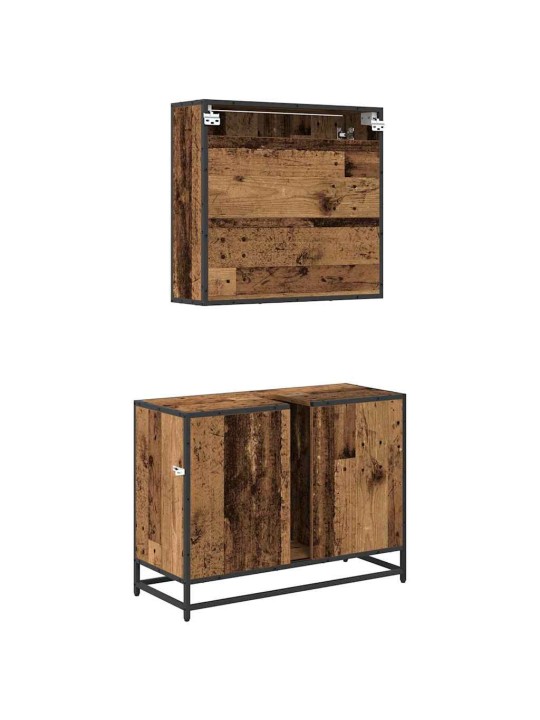 Vannas istabas mēbeļu komplekts 2 pcs vecs koks 80 x 33 x 60 cm