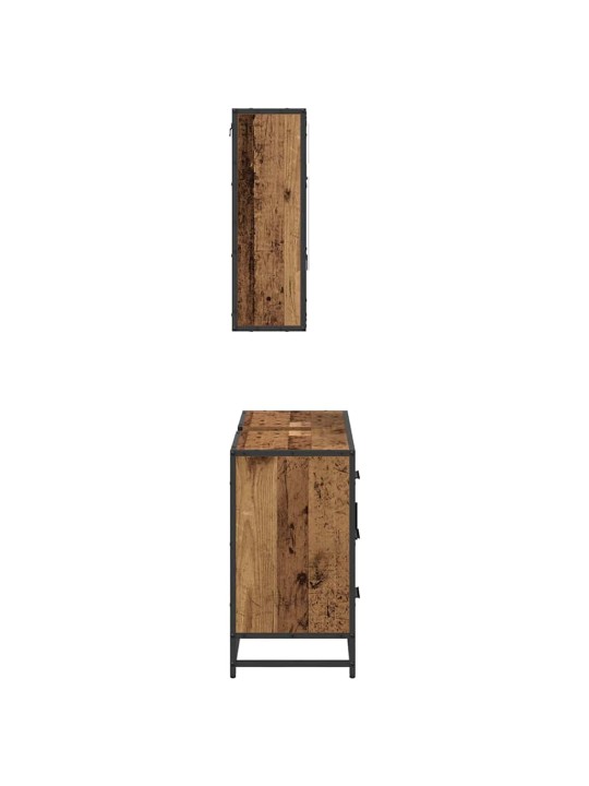 Vannas istabas mēbeļu komplekts 2 pcs vecs koks 80 x 33 x 60 cm