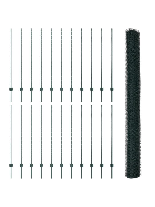 Žogu stabi 11 gab. u-kanāls zaļš 140 cm tērauds