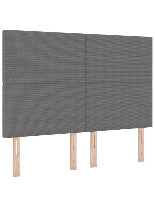 Gultas galvgaļi vienkāršs dizains gaiši pelēks 140 cm korduroja audums