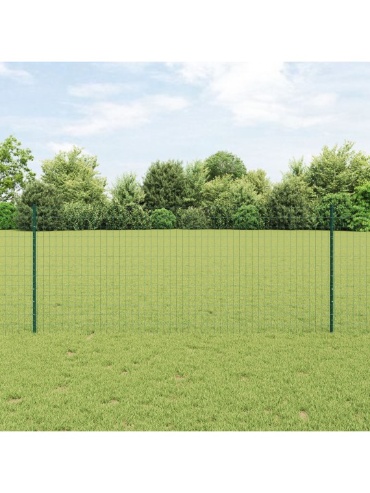 Vidaxl eiropas žogs ar 5 u stabiem zaļš 1x10 m tērauds
