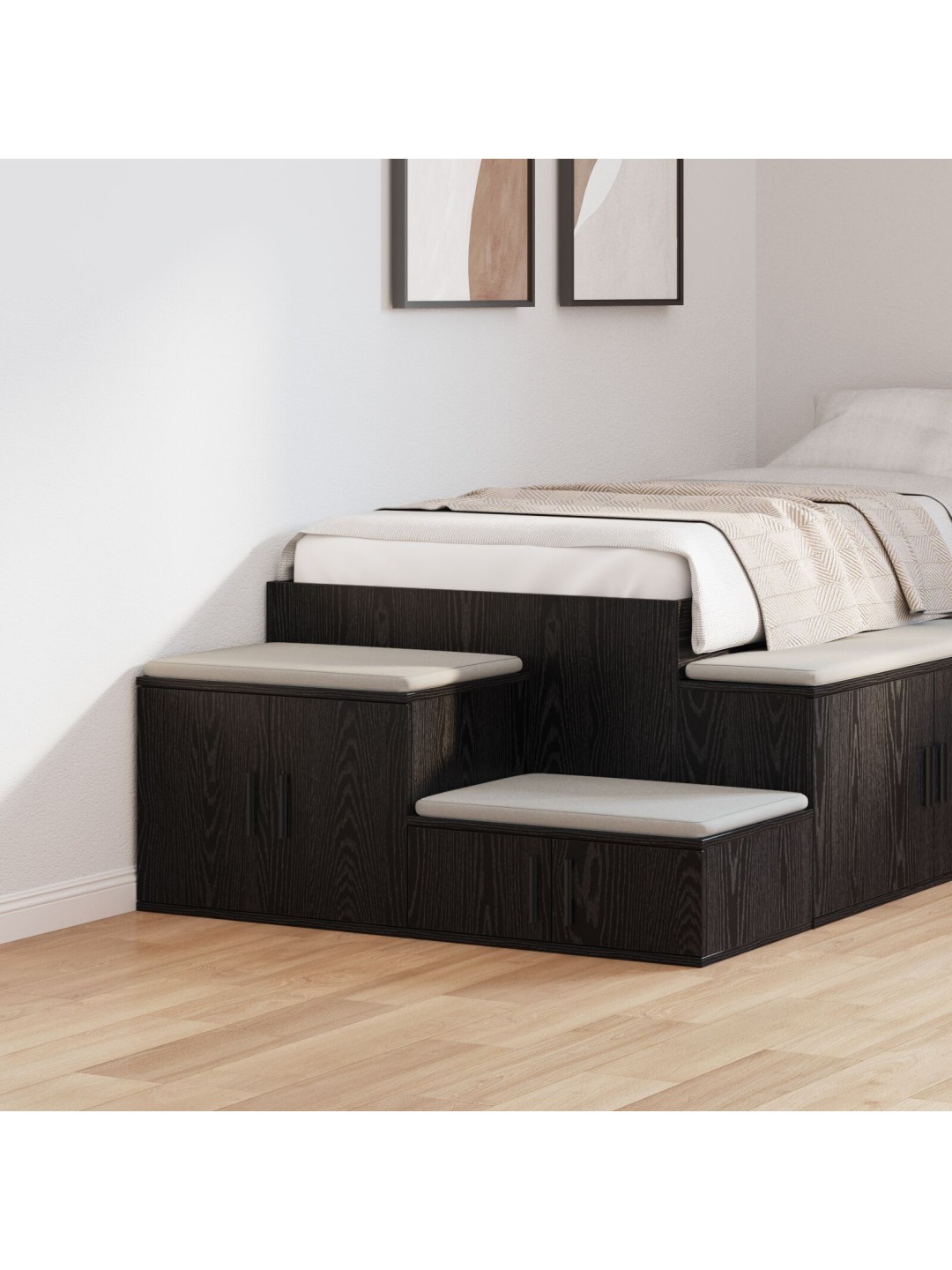 Uzglabāšanas skapis, melns, 103x41x40 cm, inženierijas koks