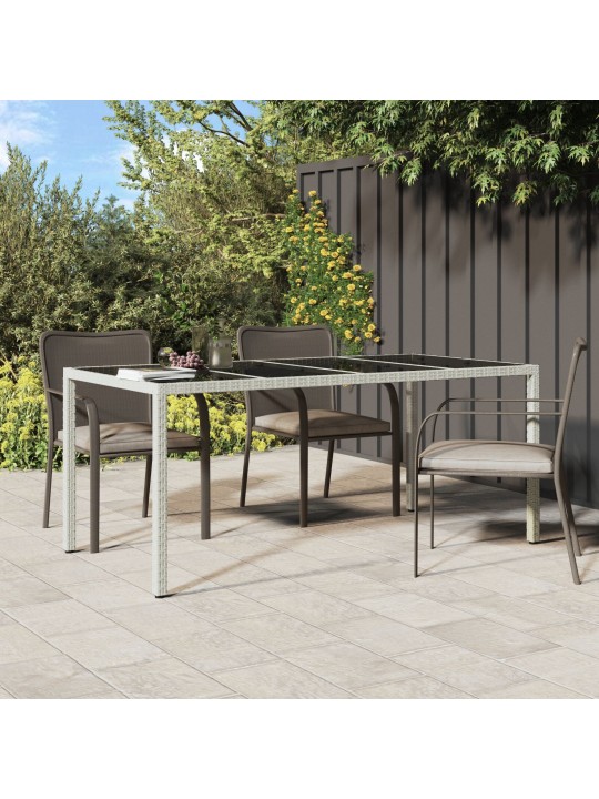 Dārza ēdamgalds balts 190x90x75 cm polietilēna rotangpalma