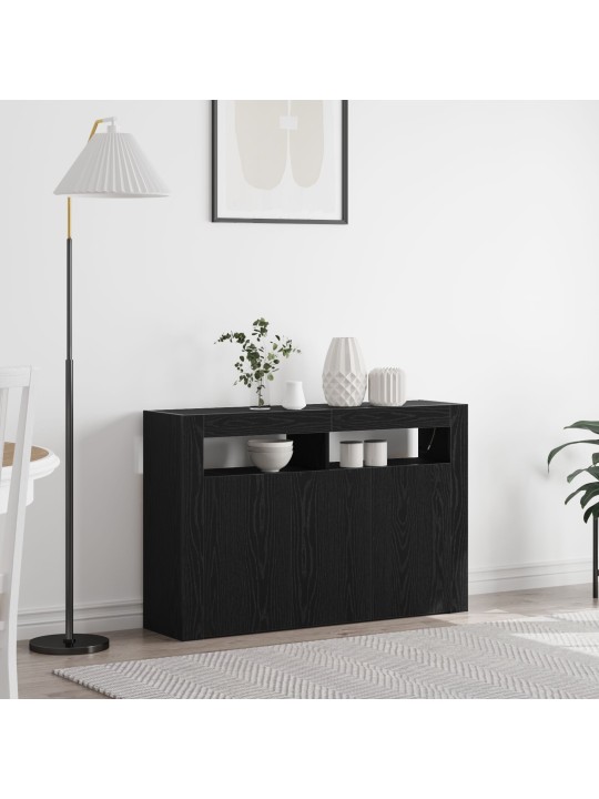 Kumode melns ozols inženierijas koks 116 x 30 x 75 cm