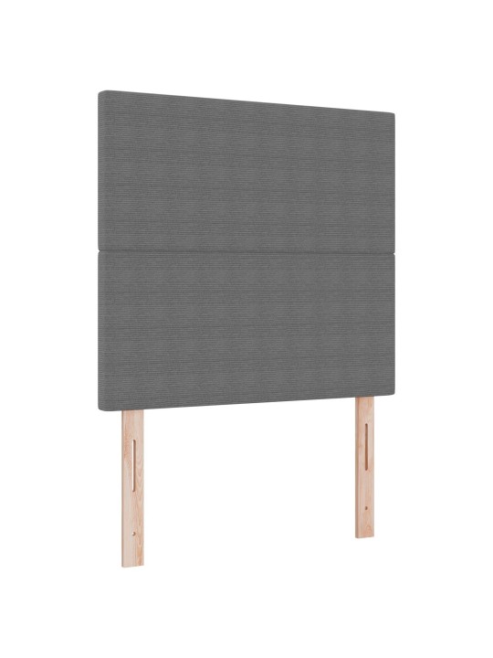 Gultas galvgalis vienkāršs dizains gaiši pelēks 80 cm korduroja audums