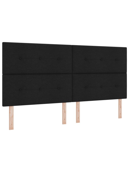 Gultas galvgaļi ar pogu apdari, melnā krāsā, 200 cm audums