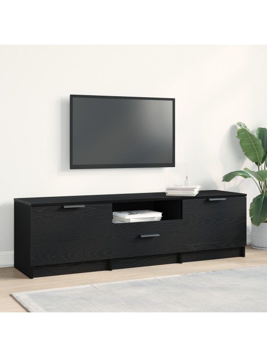Tv skapītis - melns ozols - 140x35x40 cm - izgatavots no inženierijas koka
