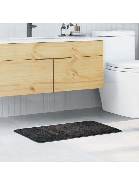 Vannas paklājs taisnstūra tumši pelēks 50x80 cm polipropilēns neslīdošs