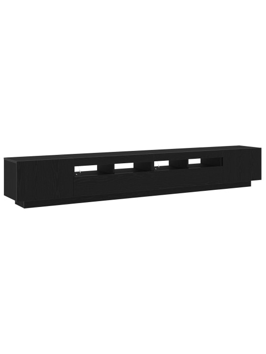 Tv skapītis ar led gaismām melnā ozola krāsā, 260x35x40 cm, inženierijas koks