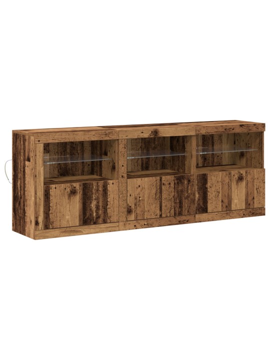 Sistēma ar led gaismām vecā koks 181.5x37x67 cm inženieru koks