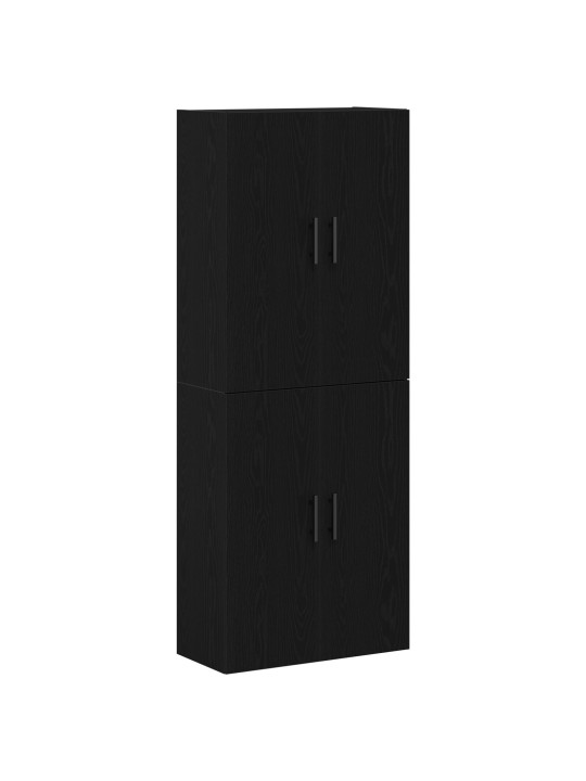 Skapji 2 gabali melnā ozola 69,5x34x180 cm inženierijas koks