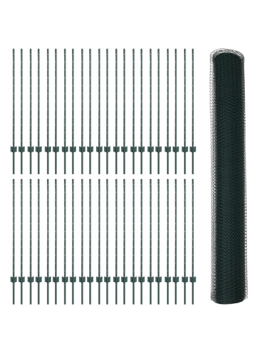 Dārza balsti 11 gab. u-kanāls zaļā 120 cm tērauds