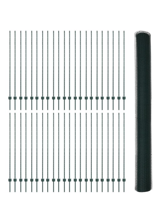 Žoga stabi 11 gab u-veida kanāls zaļš 150 cm tērauds