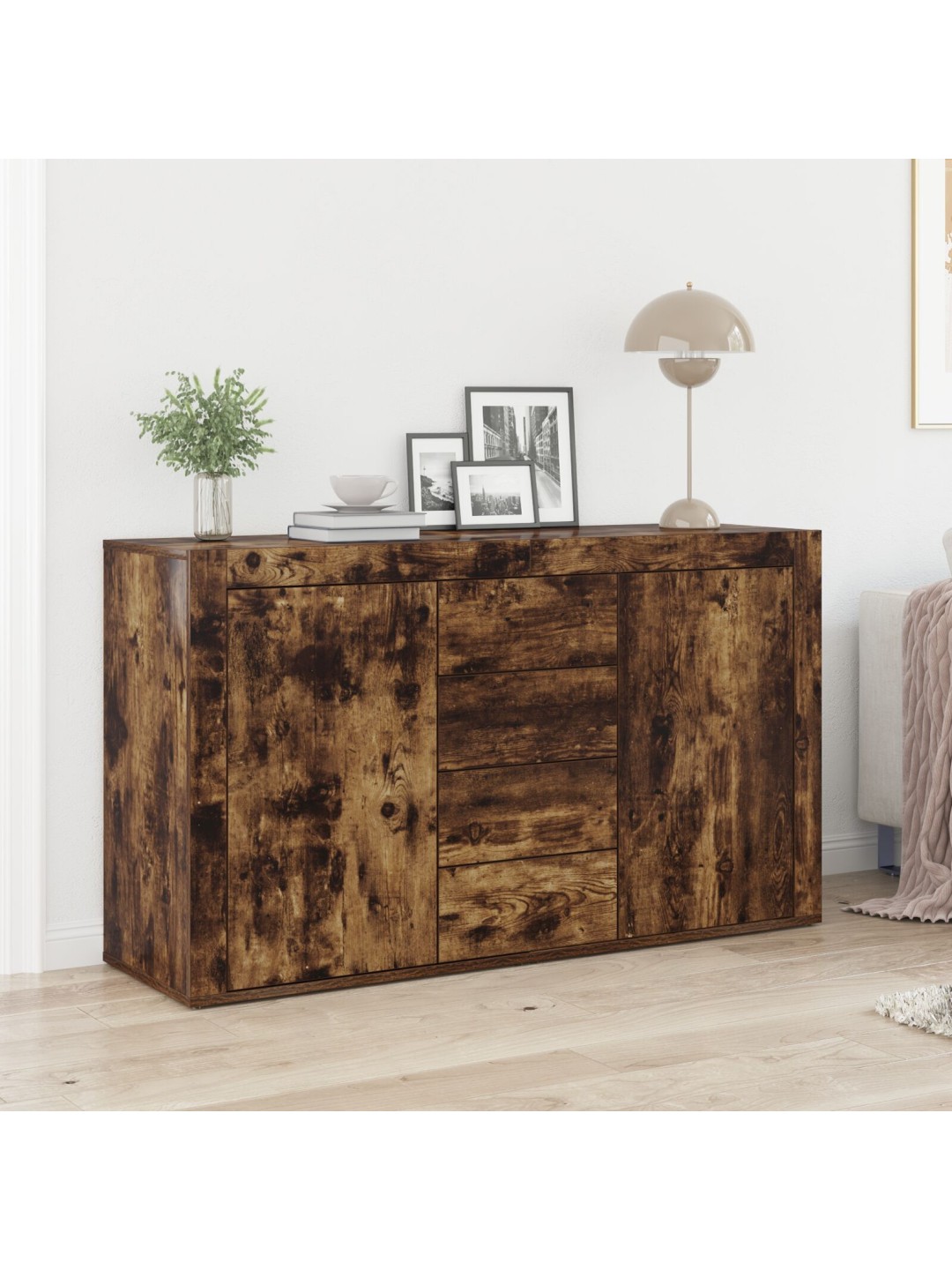 Bufete dūmota ozola inženierijas koks 120 x 36 x 69 cm bufete