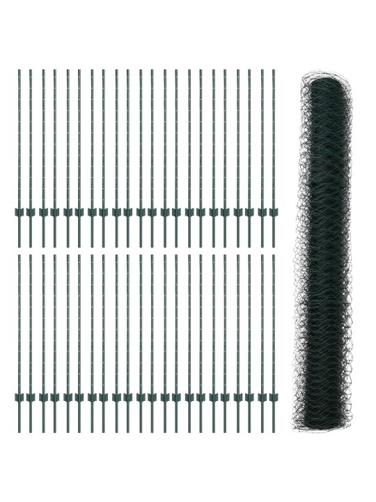 Žogu stabi 11 gab u-kanāls zaļš 120 cm tērauds