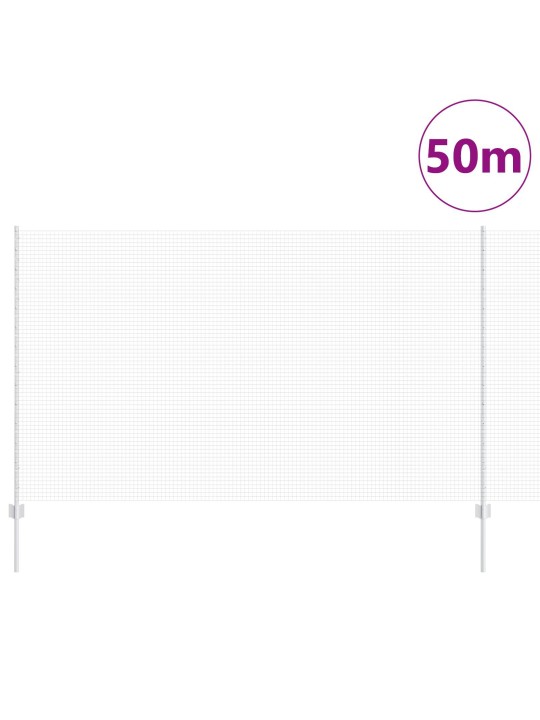 Metināts stieples žogs ar 44 u stabiem sudrabs 1.4x50 m tērauds