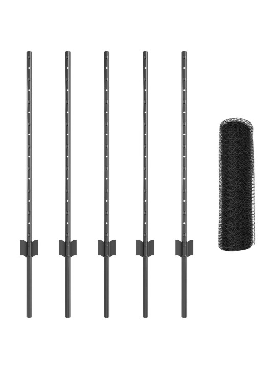 Žogu stabi 5 gabalu u-kanāls pelēks 80 cm tērauds
