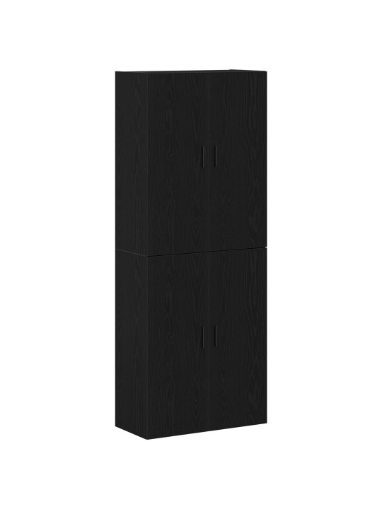 Skapji 2 gabali melna ozola 69,5x34x180 cm inženierijas koks
