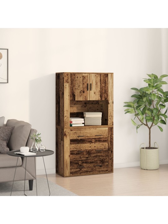 Augstskapis vecs koks 80x33x150 cm pārstrādāts koks