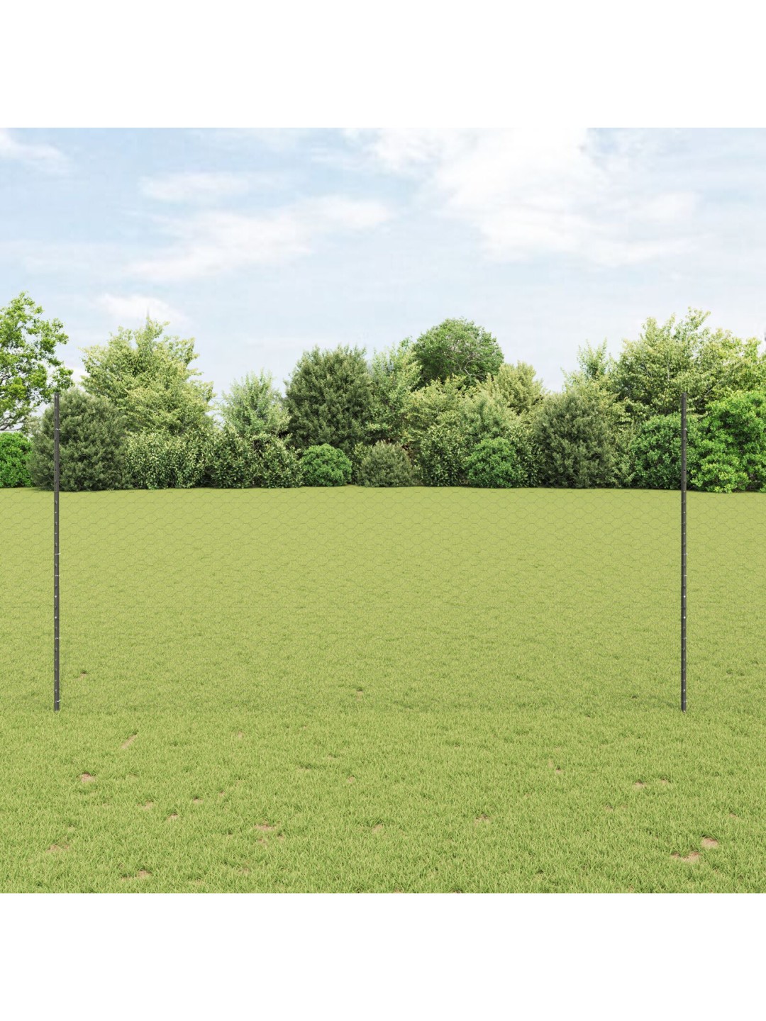 Dārza žoga komplekts 2 gab. pelēks metāls 25 x 1,5 m izturīgs