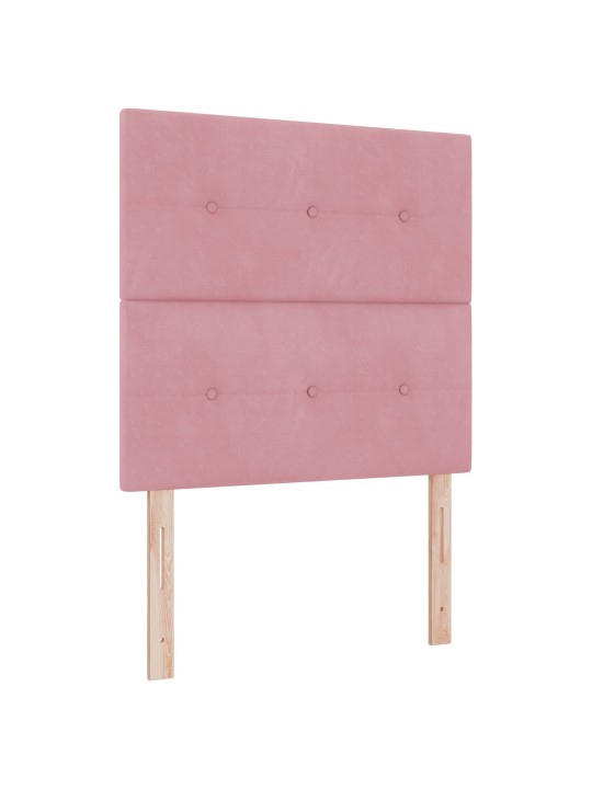 Gultas galvgaļa ar pogām, rozā, 100 cm, samts