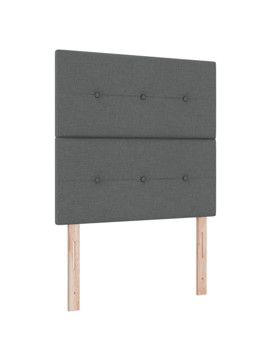 Gultas galvgaļa ar pogām, tumši pelēka, 100 cm, audums